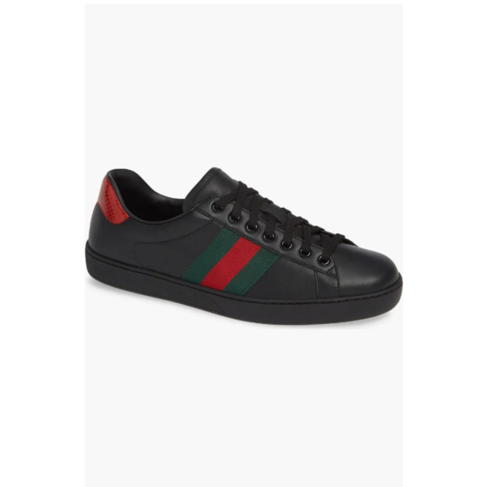 Gucci New Ace Clean Web Stripe Sneaker in Black Red 7 Retail:$750.00 - Picture 8 of 14